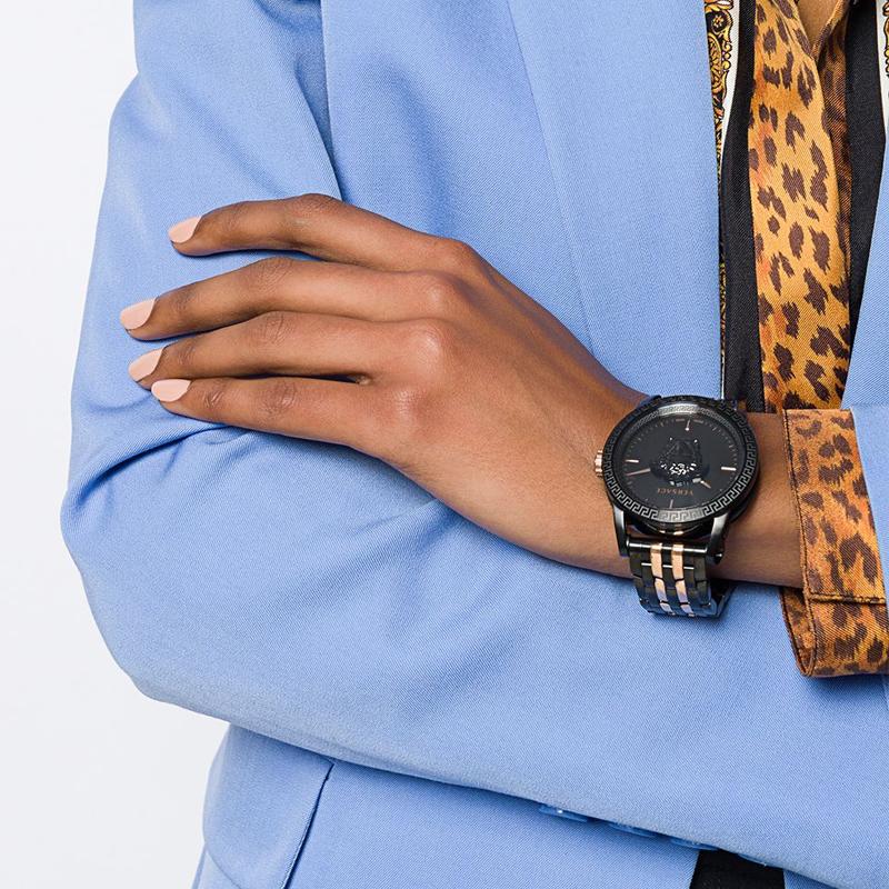Versace Palazzo Empire Black Dial Two Tone Steel Strap Watch for Men - VERD00618 Buy Now By Versace