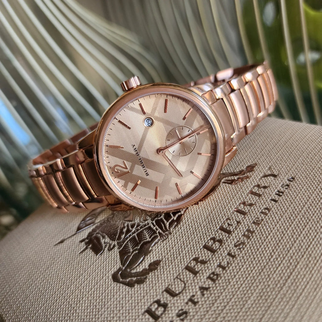 Burberry The Classic Rose Gold Dial Rose Gold Steel Strap Watch for Men - BU10013 Buy Now By Burberry