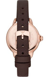 Emporio Armani Mia Moonphase Silver Dial Brown Leather Strap Watch For Women - AR11568 Buy Now By Emporio Armani