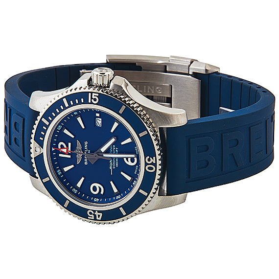 Breitling Superocean 44mm Automatic Blue Dial Blue Rubber Strap Watch for Men - A17367D81C1S2 Buy Now By Breitling