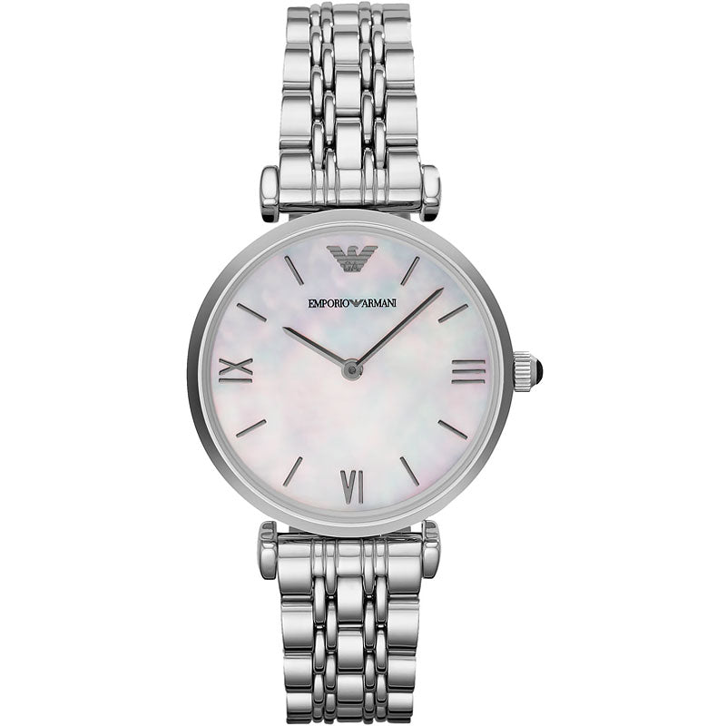 Emporio Armani T Bar Mother of Pearl Dial Steel Strap Watch For Women - AR1682 Buy Now By Emporio Armani