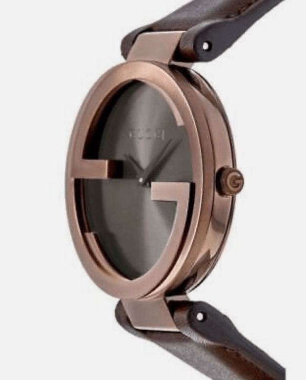 Gucci Interlocking Brown Dial Brown Leather Strap Watch For Women - YA133309 Buy Now By Gucci