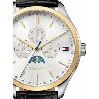 Tommy Hilfiger Oliver Analog Silver Dial Black Leather Strap Watch for Men - 1791305 Buy Now By Tommy Hilfiger