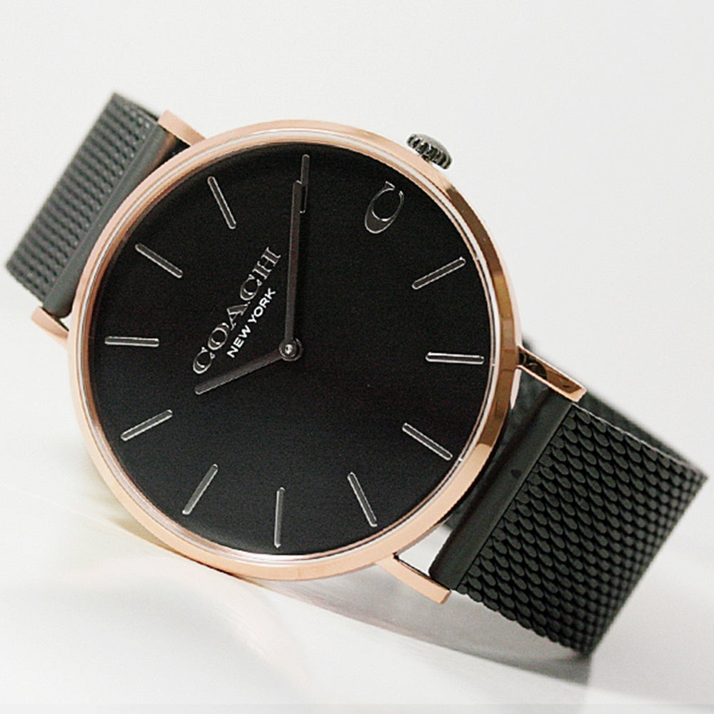 Coach Charles Black Ion Dial Black Mesh Bracelet Watch for Men - 14602470 Buy Now By Coach