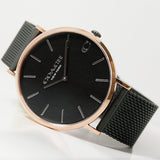 Coach Charles Black Ion Dial Black Mesh Bracelet Watch for Men - 14602470 Buy Now By Coach