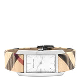 Burberry The Pioneer Silver Dial Haymarket Beige Leather Strap Watch for Women - BU9406 Buy Now By Burberry