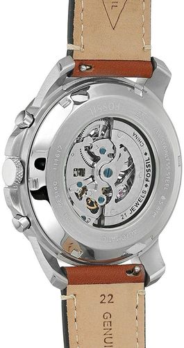 Fossil Grant Sport Automatic Skeleton Blue Dial Brown Leather Strap Watch for Men - ME3140 Buy Now By Fossil