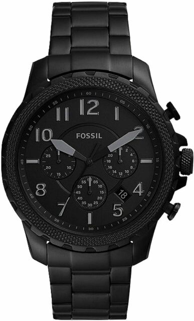 Fossil Bowman Chronograph Black Dial Black Steel Strap Watch for Men - FS5603 Buy Now By Fossil