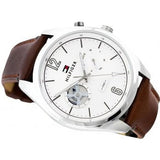 Tommy Hilfiger Deacon White Dial Brown Leather Strap Watch for Men - 1791550 Buy Now By Tommy Hilfiger