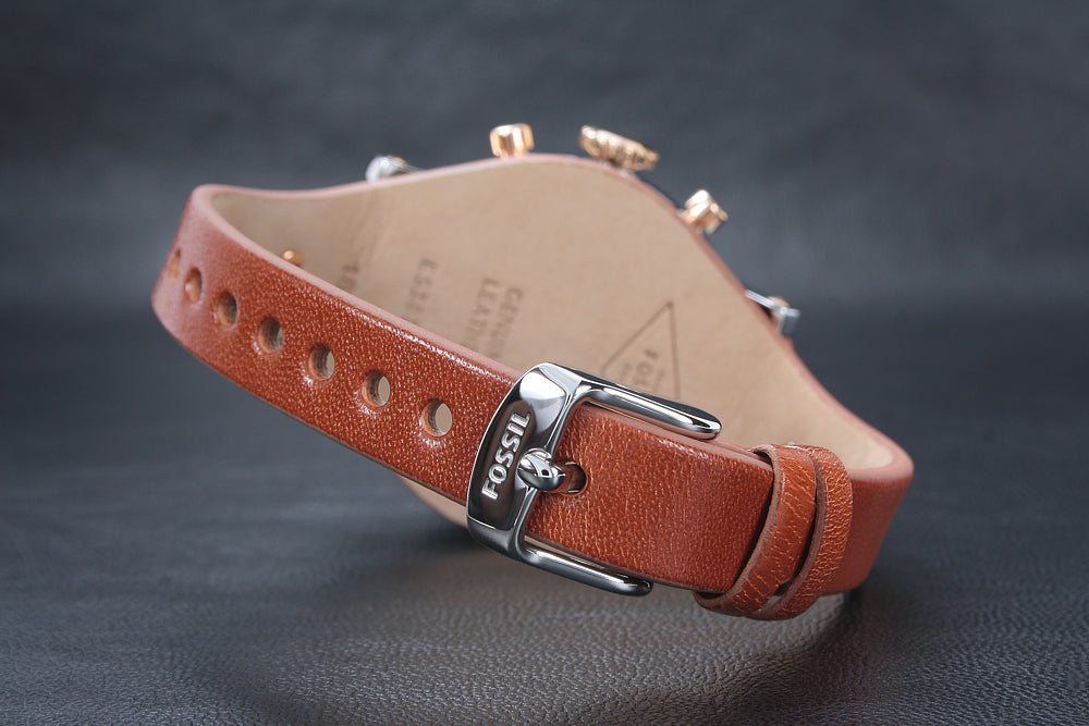 Fossil Boyfriend Chronograph White Dial Brown Leather Strap Watch for Women - ES3837 Buy Now By Fossil