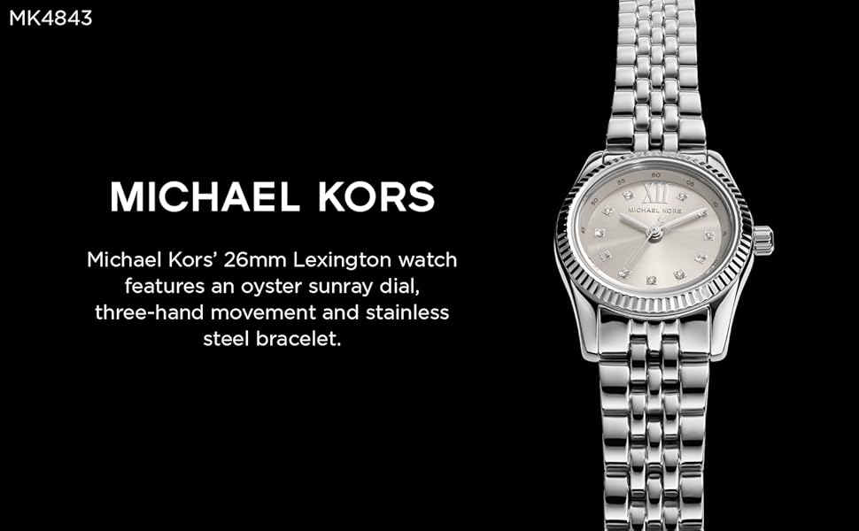 Michael Kors Lexington Three-Hand Silver Dial Silver Steel Strap Watch for Women - MK4843 Buy Now By Michael Kors
