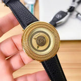 Versace V Metal Icon Quartz Silver Dial Brown Leather Strap Watch For Men - VQL010015 Buy Now By Versace