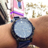 Burberry The City Sport Chronograph Black Dial Blue Rubber Strap Watch For Men - BU9807 Buy Now By Burberry