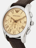 Emporio Armani Valente Chronograph Brown Dial Brown Leather Strap Watch For Men - AR1785 Buy Now By Emporio Armani
