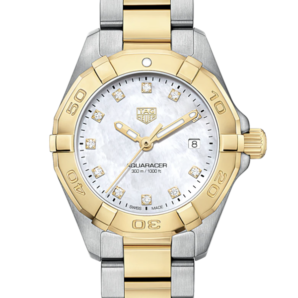 Tag Heuer Aquaracer Diamonds Mother of Pearl Dial Two Tone Steel Strap Watch for Men - WBD1422.BB0321 Buy Now By Tag Heuer