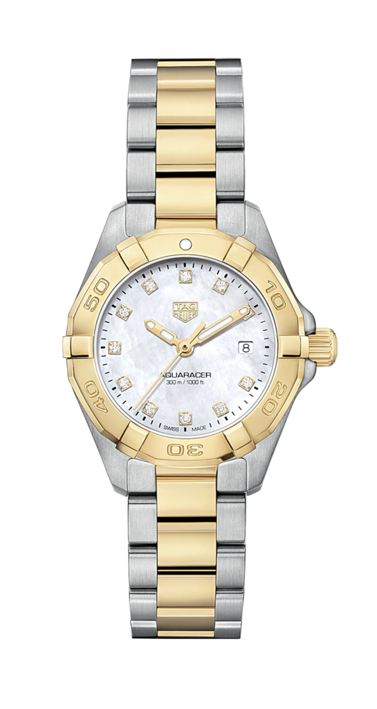 Tag Heuer Aquaracer Diamonds Mother of Pearl Dial Two Tone Steel Strap Watch for Men - WBD1422.BB0321 Buy Now By Tag Heuer