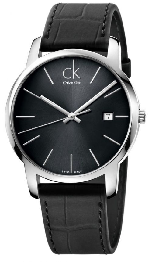 Calvin Klein City Quartz Black Dial Black Leather Strap Watch for Men - K2G2G1C3 Buy Now By Calvin Klein