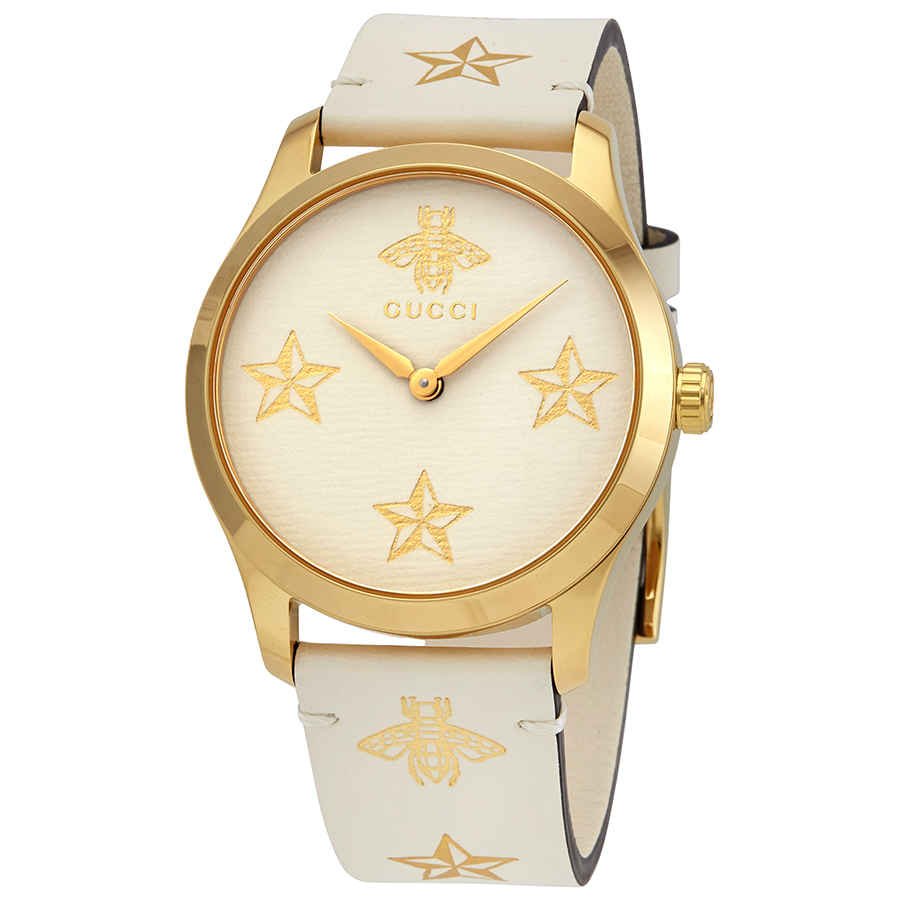 Gucci G Timeless White Dial White Leather Strap Watch For Women - YA1264096 Buy Now By Gucci