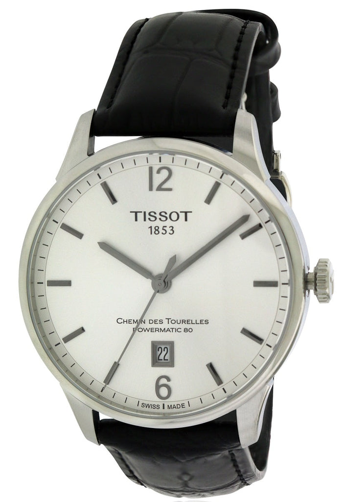 Tissot Chemin Des Tourelles Powermatic 80 Silver Dial Black Leather Strap Watch For Men - T099.407.16.037.00 Buy Now By Tissot