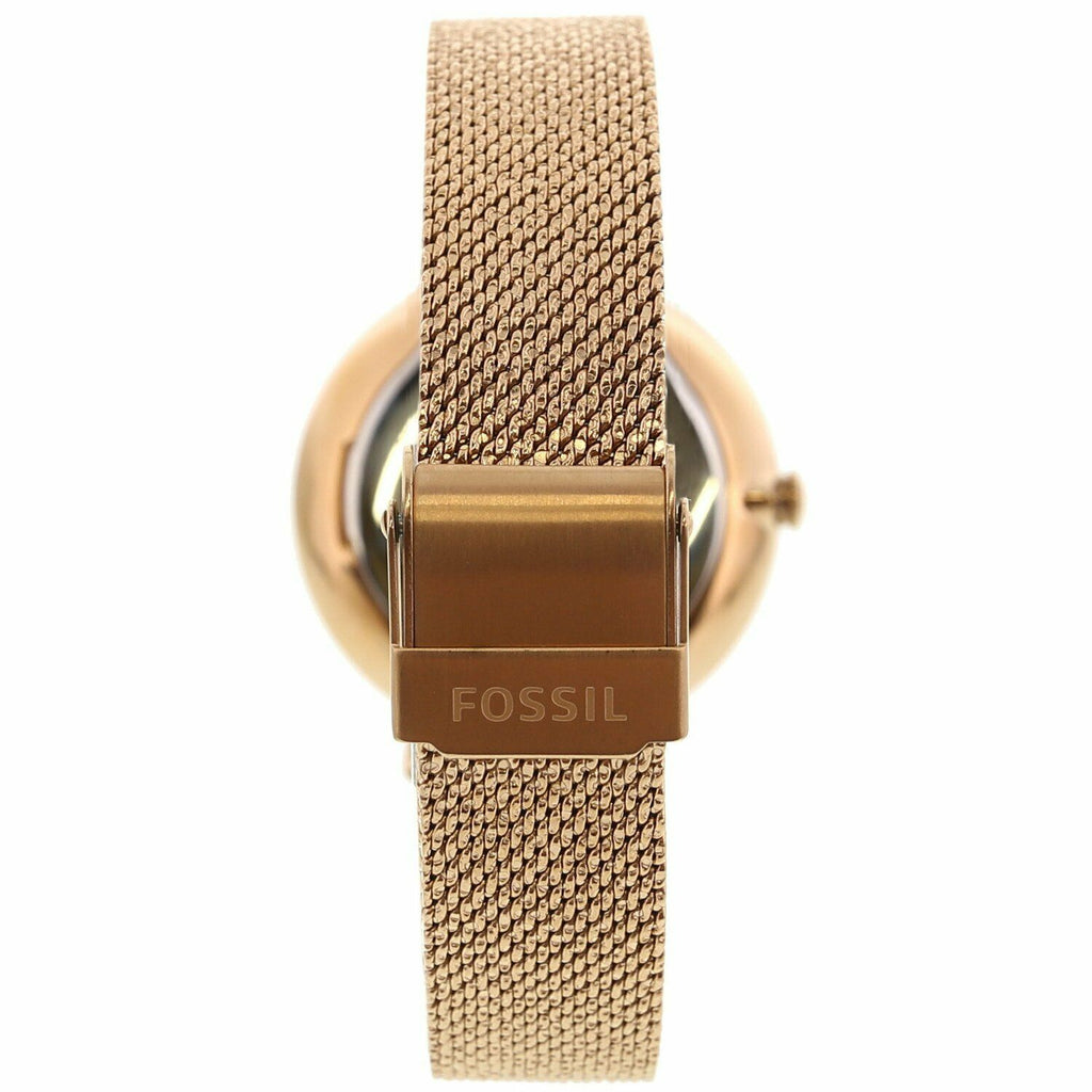 Fossil Jacqueline Three-Hand White Dial Rose Gold Mesh Bracelet Watch for Women - ES4534 Buy Now By Fossil
