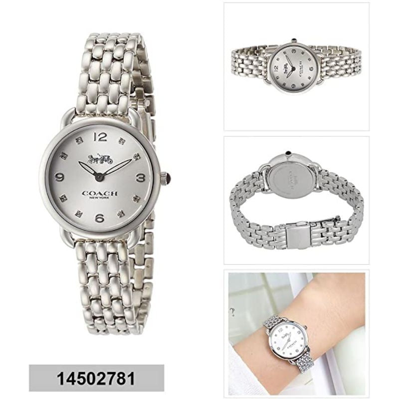 Coach Delancey Slim Silver Dial Silver Steel Strap Watch for Women - 14502781 Buy Now By Coach
