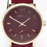 Marc Jacobs Baker Maroon Dial Maroon Leather Strap Watch for Women - MBM1271 Buy Now By Marc Jacobs