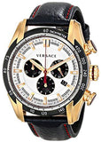 Versace V-Ray Chronograph White Dial Black Leather Strap Watch for Men - VDB040014 Buy Now By Versace