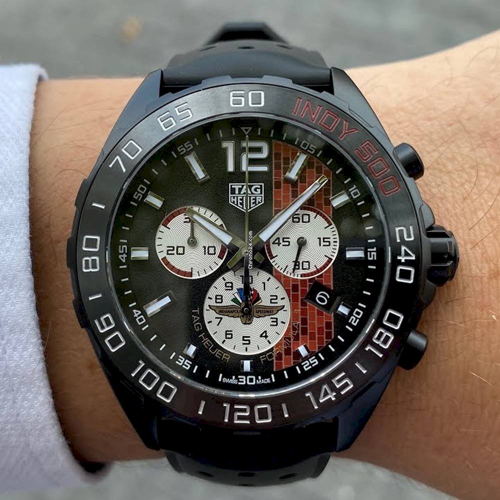 Tag Heuer Formula 1 Indy 500 Limited Edition Chronograph Black Dial Black Rubber Strap Watch for Men - CAZ101AD.FT8024 Buy Now By Tag Heuer