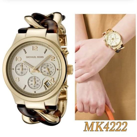 Michael Kors Runway Gold Dial Two Tone Steel Strap Watch for Women - MK4222 Buy Now By Michael Kors