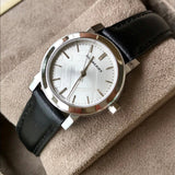 Burberry The City Silver Dial Black Leather Strap Watch for Women - BU9106 Buy Now By Burberry