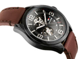 Tommy Hilfiger Bruce Automatic Black Dial Brown Leather Strap Watch for Men - 1791280 Buy Now By Tommy Hilfiger