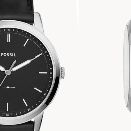 Fossil The Minimalist Three Hand Black Dial Black Leather Strap Watch for Men - FS5398 Buy Now By Fossil