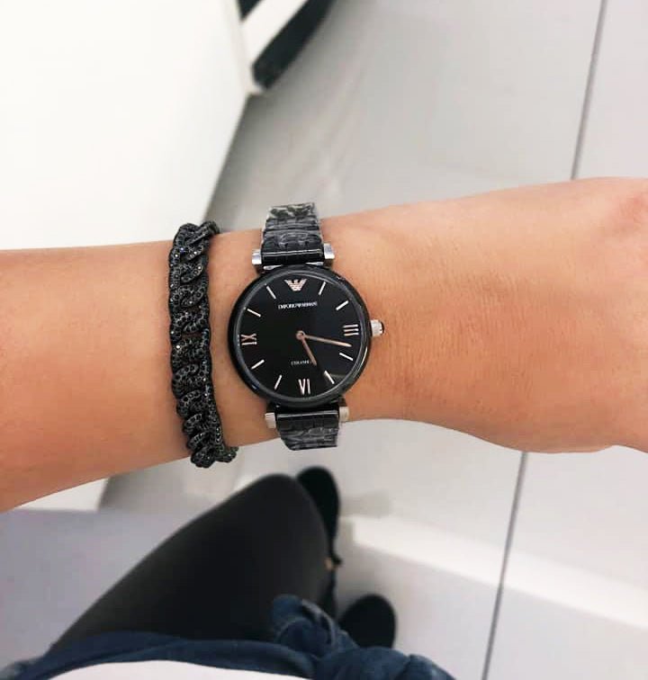 Emporio Armani Ceramica Black Dial Black Ceramic Strap Watch For Women - AR1487 Buy Now By Emporio Armani