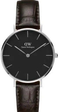Daniel Wellington Classic Petite York Black Dial Brown Leather Strap Watch For Women - DW00100182 Buy Now By Daniel Wellington