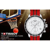 Tissot Quickster Chronograph NBA Chicago Bulls White Dial Red NATO Strap Watch For Men - T095.417.17.037.04 Buy Now By Tissot