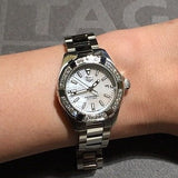 Tag Heuer Aquaracer Diamonds Mother of Pearl White Dial Silver Steel Strap Watch for Women - WBD1413.BA0741 Buy Now By Tag Heuer