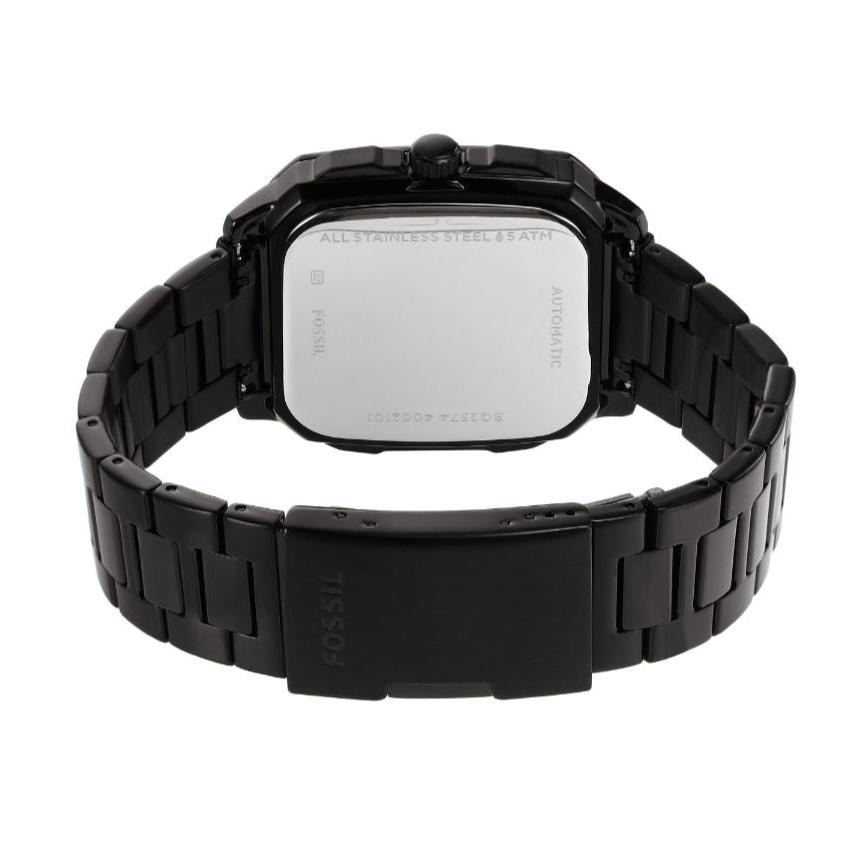 Fossil Inscription Automatic Skeleton Black Dial Black Steel Strap Watch for Men - BQ2574 Buy Now By Fossil