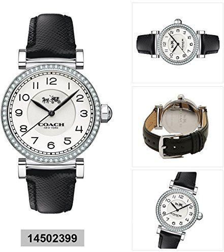 Coach Madison White Dial Black Leather Strap Watch for Women - 14502399 Buy Now By Coach