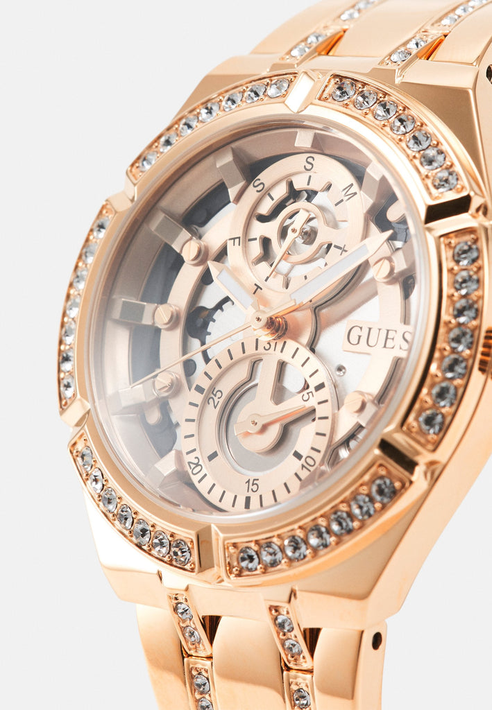 Guess Allara Quartz Rose Gold Dial Rose Gold Steel Strap Watch For Women - GW0604L3 Buy Now By Guess