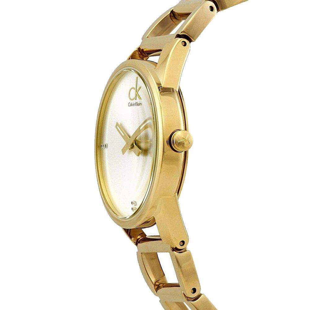 Calvin Klein Stately White Dial Gold Steel Strap Watch for Women - K3G2352W Buy Now By Calvin Klein