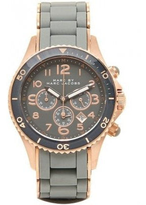 Marc Jacobs Rock Chronograph Grey Dial Grey Silicone Strap Watch for Women - MBM2550 Buy Now By Marc Jacobs