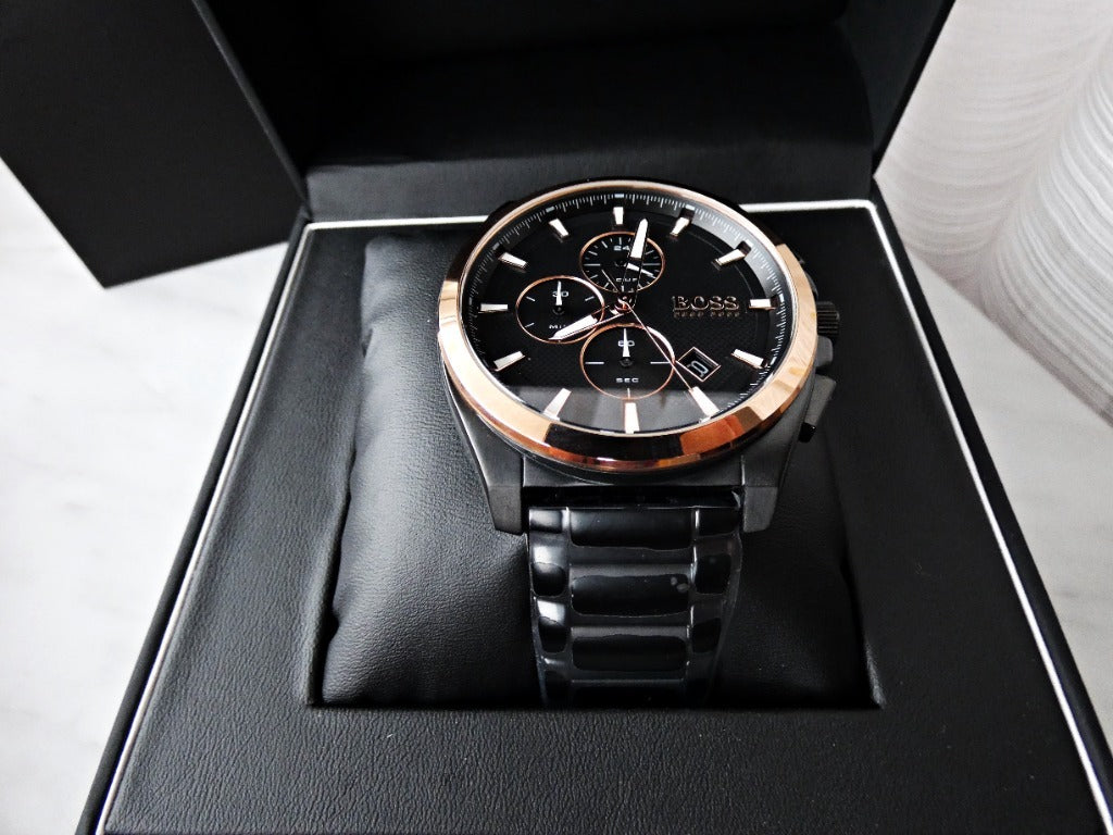 Hugo Boss Grandmaster Black Dial Black Steel Strap Watch for Men - 1513885 Buy Now By Hugo Boss