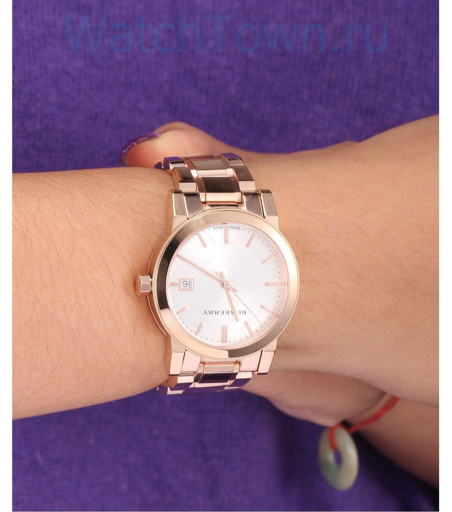 Burberry The City White Dial Rose Gold Steel Strap Watch for Women - BU9104 Buy Now By Burberry
