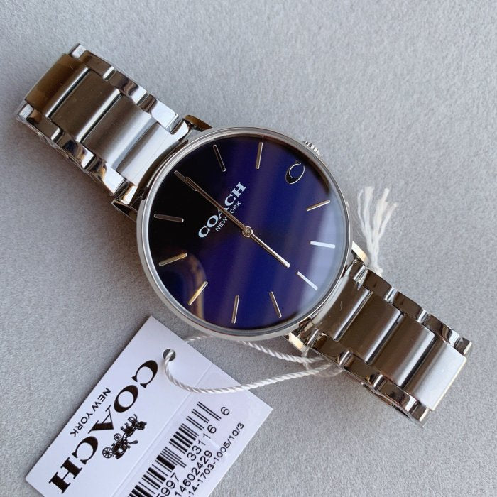 Coach Charles Blue Dial Silver Steel Strap Watch for Men - 14602429 Buy Now By Coach