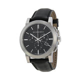 Burberry The City Chronograph Black Dial Black Leather Strap Watch for Men - BU9356 Buy Now By Burberry