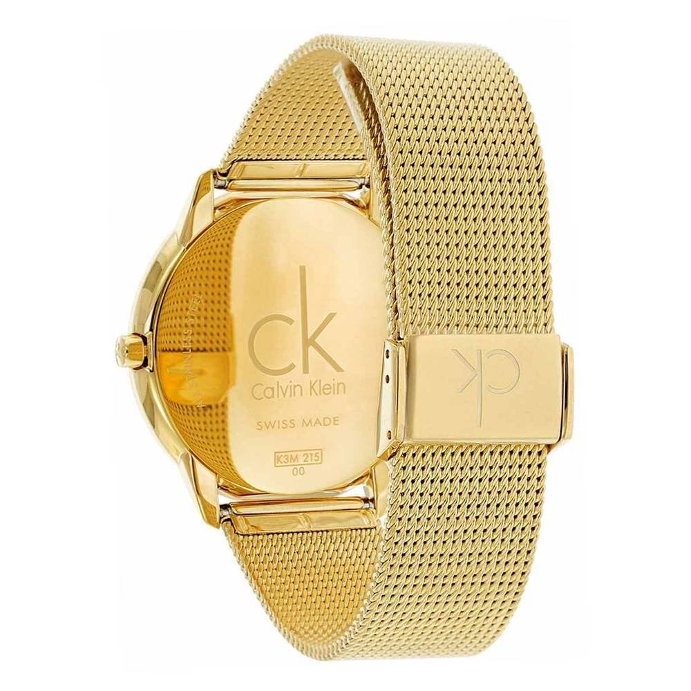 Calvin Klein Minimal White Dial Gold Mesh Bracelet Watch for Men - K3M21526 Buy Now By Calvin Klein