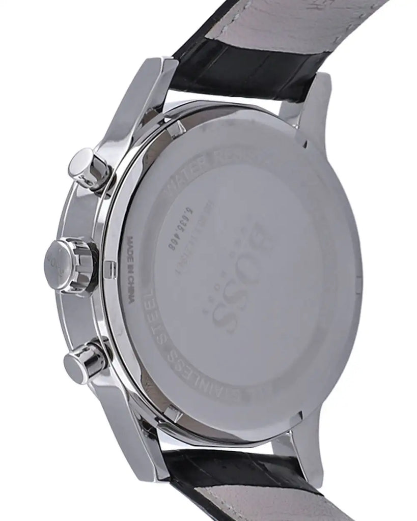 Hugo Boss Aeroliner Chronograph Black Dial Black Leather Strap Watch For Men - 1512448 Buy Now By Hugo Boss