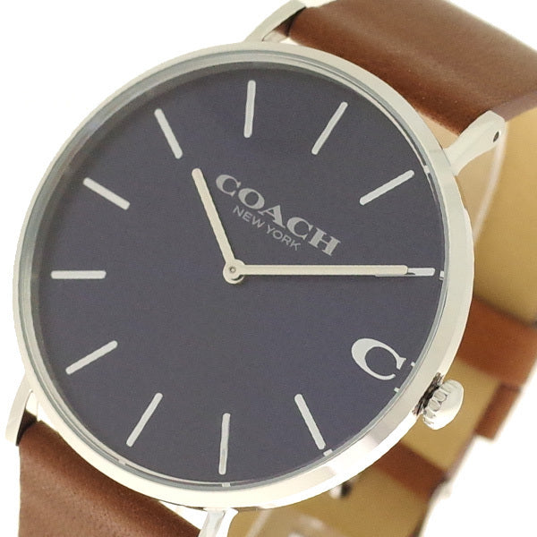 Coach Charles Blue Dial Brown Leather Strap Watch for Men - 14602151 Buy Now By Coach