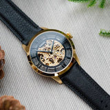 Fossil Townsman Automatic Skeleton Black Dial Black Leather Strap Watch for Men - ME3210 Buy Now By Fossil