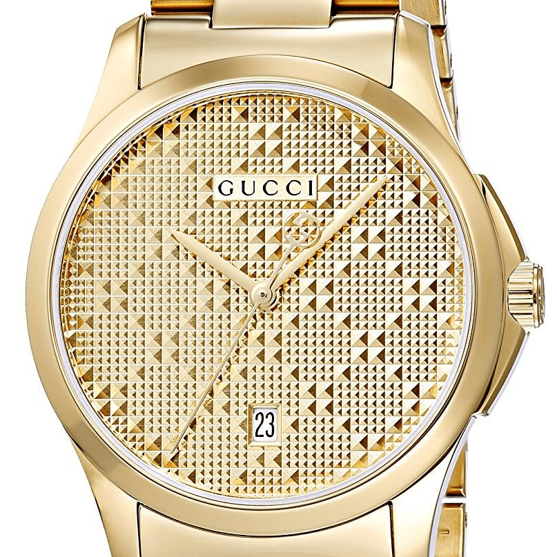 Gucci G Timeless Gold Dial Gold Steel Strap Unisex Watch - YA126461 Buy Now By Gucci